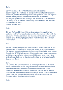 Stellungnahme der SPD