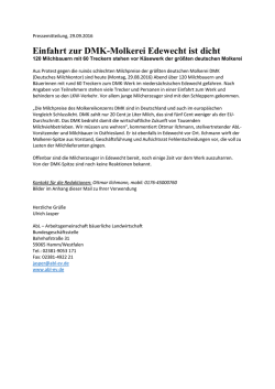 Einfahrt zur DMK-Molkerei Edewecht ist dicht