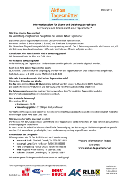Informationsblatt f&uuml;r Eltern und Erziehungsberechtigte