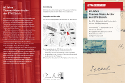 60 Jahre Thomas-Mann-Archiv der ETH Zürich - ETH