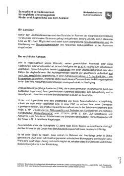 Leitfaden- Schulpflicht in Nds. für begleitete und unbegleitete Kinder