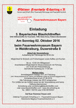 Einladung zum 3. Bayerischen Blaulichttreffen am 02.10.2016