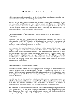 Antwort SPD-Landesverband Mecklenburg