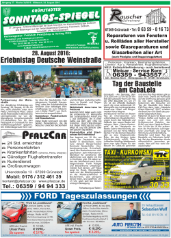 Ausgabe Woche 34 / 2016 - Fröhlich PrintShop und Verlag OHG