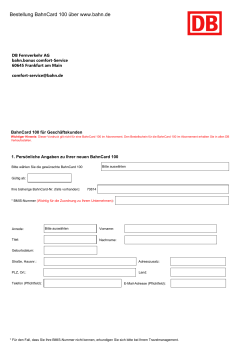 Bestellung BahnCard 100 über www.bahn.de