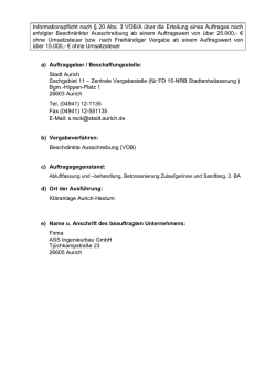 Informationspflicht nach &sect; 20 Abs. 3 VOB/A &uuml;ber die