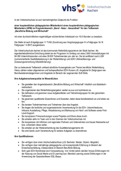 In der Volkshochschule ist zum nächstmöglichen