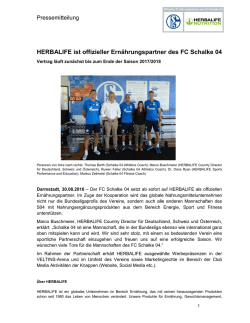 HERBALIFE ist offizieller Ern&auml;hrungspartner des FC