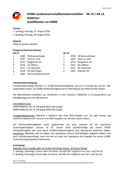 GVNB-Landesmannschaftsmeisterschaften AK 14 / AK 16 M&auml;dchen