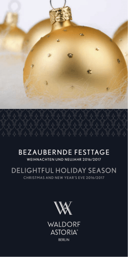 Weihnachtsbrosch&uuml;re - Waldorf Astoria Berlin