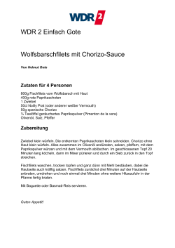 Wolfsbarschfilets mit Chorizo-Sauce