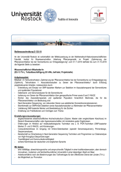 D 133-16 Wissenschaftliche/r Mitarbeiter/in
