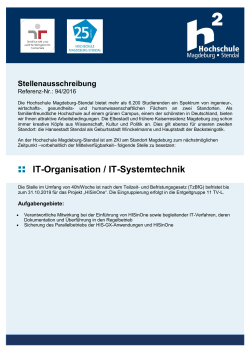 IT-Organisation / IT-Systemtechnik - Hochschule Magdeburg