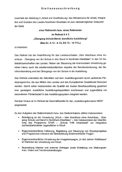 Referentin bzw. Referent im Referat II A 2 "Übergang Schule