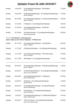Frauen SG JeKIe Spielplan 2016-2017