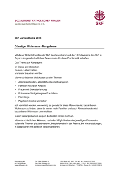Jahresthema 2016 des SkF in Bayern