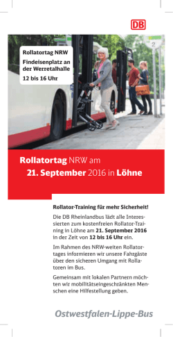 Handzettel Rollatortag - Ostwestfalen-Lippe-Bus