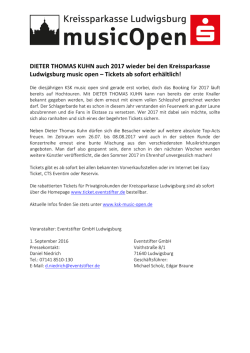DIETER THOMAS KUHN auch 2017 wieder bei