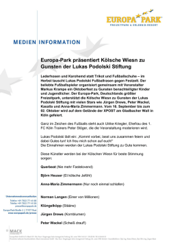 Europa-Park präsentiert Kölsche Wiesn zu Gunsten der Lukas