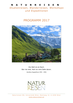 Reiseprogramm 2017 - NaturStudienReisen mit Naturreisen OG