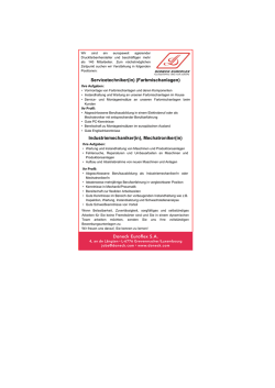 Infos in unserer Stellenanzeige
