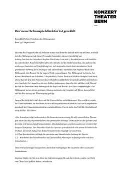 Statement Stiftungsratspräsident Benedikt Weibel