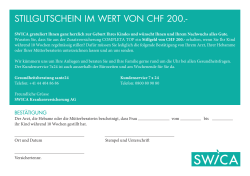 stillgutschein im wert von chf 200.