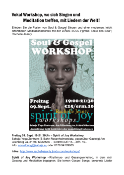 Sonderveranstaltung mit Rachelle Jeanty