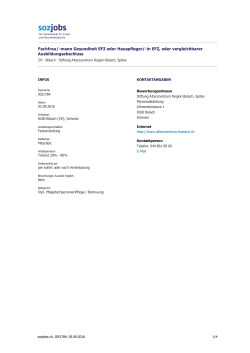 Fachfrau/-mann Gesundheit EFZ oder Hauspfleger/