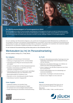 Werkstudent (w/m) im Personalmarketing