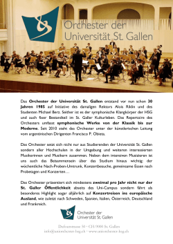 Orchester Infoflyer - Orchester der Universität St. Gallen