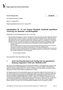 Interpellation Nr. 72 von Andrea Elisabeth Knellwolf betreffend