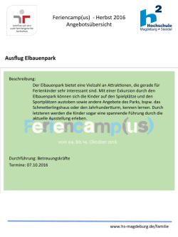 Herbst 2016 Angebots&uuml;bersicht Ausflug Elbauenpark
