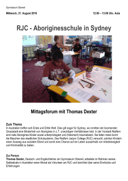 RJC - Aboriginesschule in Sydney Mittagsforum mit Thomas Dexter