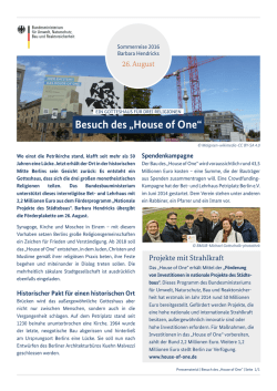 House of One - Bundesministerium f&uuml;r Umwelt, Naturschutz, Bau