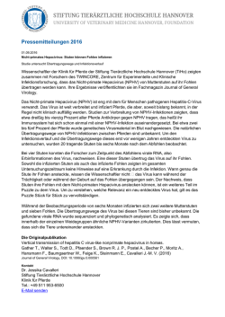 Pressemitteilungen 2016 - Stiftung Tierärztliche Hochschule Hannover