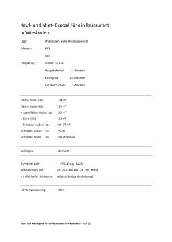 Kauf- und Miet- Exposé für ein Restaurant in - Ohne