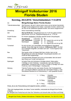 Minigolf Volksturnier 2016 Florida Studen Sonntag, 28.8.2016