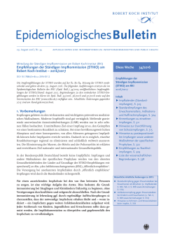 Epidemiologisches Bulletin 34/2016