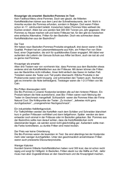 Infoseite Pommes im Test