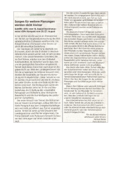 Page 1 LESERBRIEF Sorgen für weitere Planungen Werden nicht