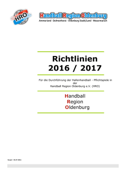 HRO Richtlinien 2016/2017