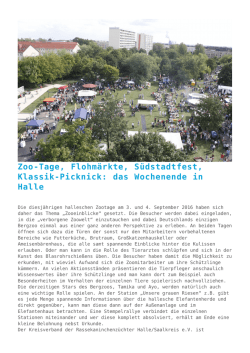 Zoo-Tage, Flohmärkte, Südstadtfest, Klassik-Picknick