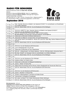 Monatsprogramm September 2016