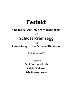 Programm - Schloss Kremsegg