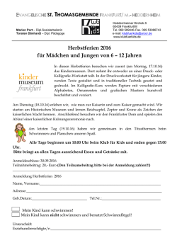 Herbstferienspiele 2016