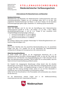 Informationen zu Stellenausschreibungen des Verfassungsschutzes