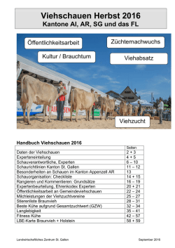 Handbuch Viehschauen 2016 - St. Galler Braunviehzuchtverband
