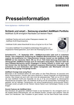 Schlank und smart – Samsung erweitert AddWash Portfolio