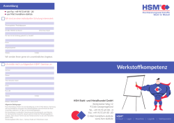 HSM &reg; Seminar - Anmeldung